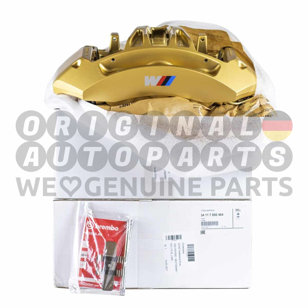 Original BMW M Performance Bremssattel 6-Kolben vorne rechts gold 34117850464