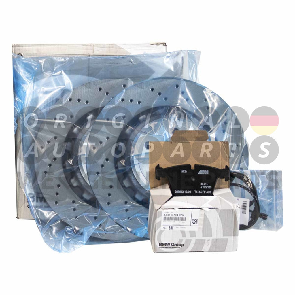 Original BMW Bremsscheiben + Bremsbeläge + Sensor hinten X5 M F85 X6 M F86 385x24mm 34212284903 34212284904 34216794879 34356792571