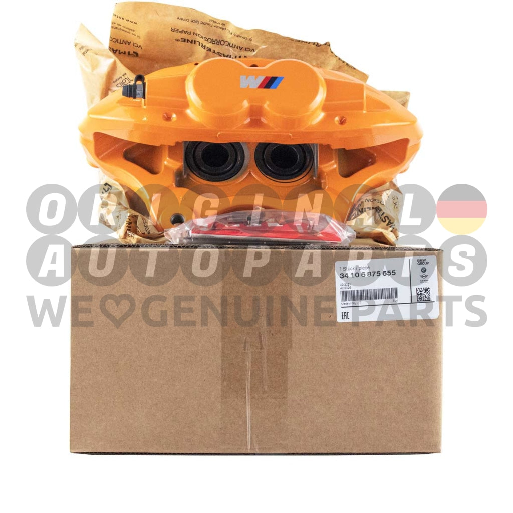 Original BMW M Performance Bremssattel 4-Kolben vorne rechts orange 1' F20 F21 2' F22 F23 3' F30 F31 4' F32 F33 F36 34106875655