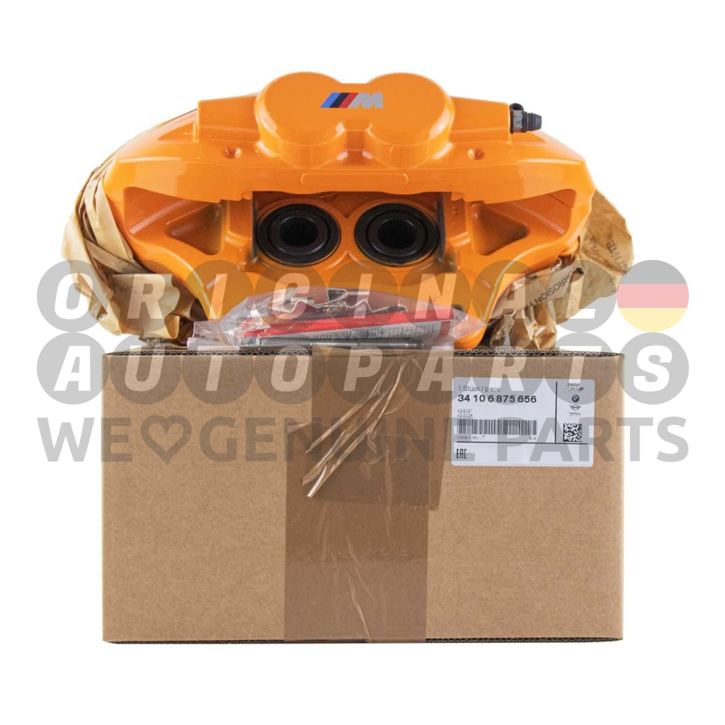 Original BMW M Performance Bremssattel 4-Kolben vorne rechts orange 1' F20 F21 2' F22 F23 3' F30 F31 4' F32 F33 F36 34106875656