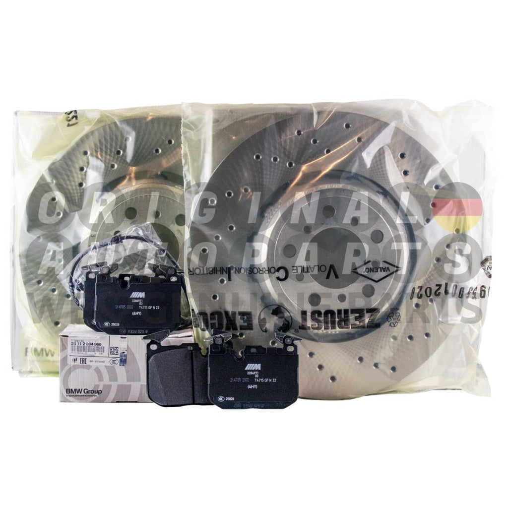 Original BMW M Bremsscheiben + Bremsbeläge Bremsbelag Satz + Sensor vorne M2 F87 M3 F80 M4 F82 F83 34112284809 34112284810 34112284969 34356792289 